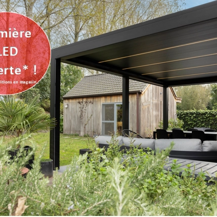 Pour cet été à Caen, faites installer une pergola Brustor et obtenez des éclairages LED offerts