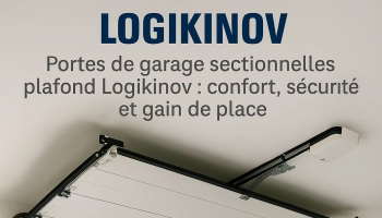 Zoom produit : les portes de garage sectionnelles plafond de Logikinov, menuiserie en Normandie