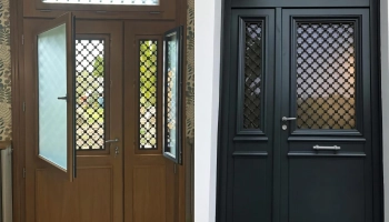 Installer une porte d’entrée Bel’M mixtes alu/bois à Caen