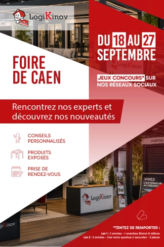 Foire Internationale de Caen : nouveautés menuiserie, stand Logikinov et jeu concours
