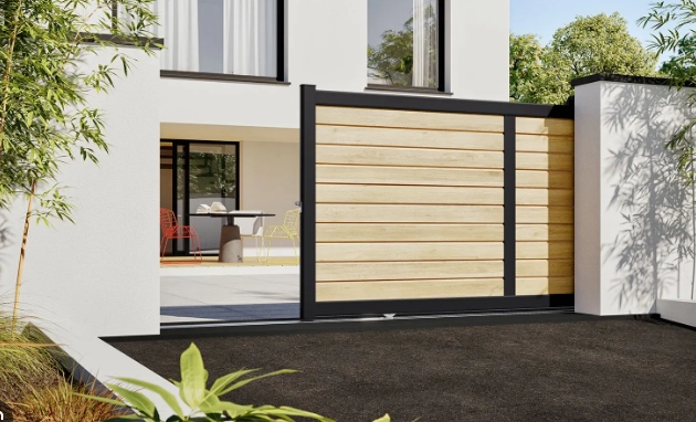 portail bois aluminium en Normandie