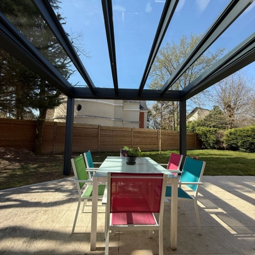 Image Pergola toit plat vitré