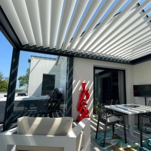 Installation d'une pergola en aluminium à Éterville