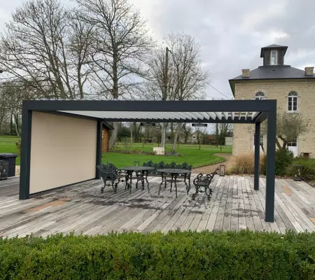 Réalisation d’une pergola B200 à Saint Germain de Varvillle, en Normandie 