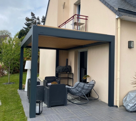 Mise en place d’un pergola bioclimatique à Cherbourg en Normandie