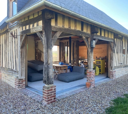 Installation d’une parois de verre vers Honfleur en Normandie