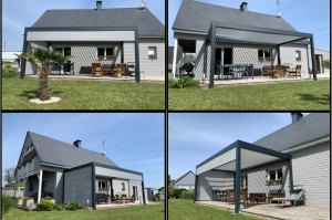 Réalisation d’un chantier près de Coutances en Normandie : la pose d’une pergola ! 