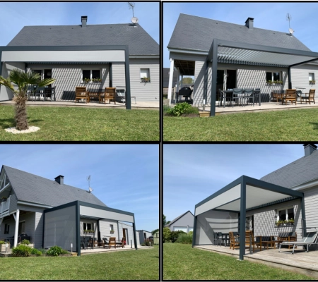 Réalisation d’un chantier près de Coutances en Normandie : la pose d’une pergola ! 