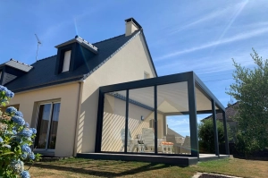 Pose d’une pergola by Brustor à Sourdeval, près de St Lô